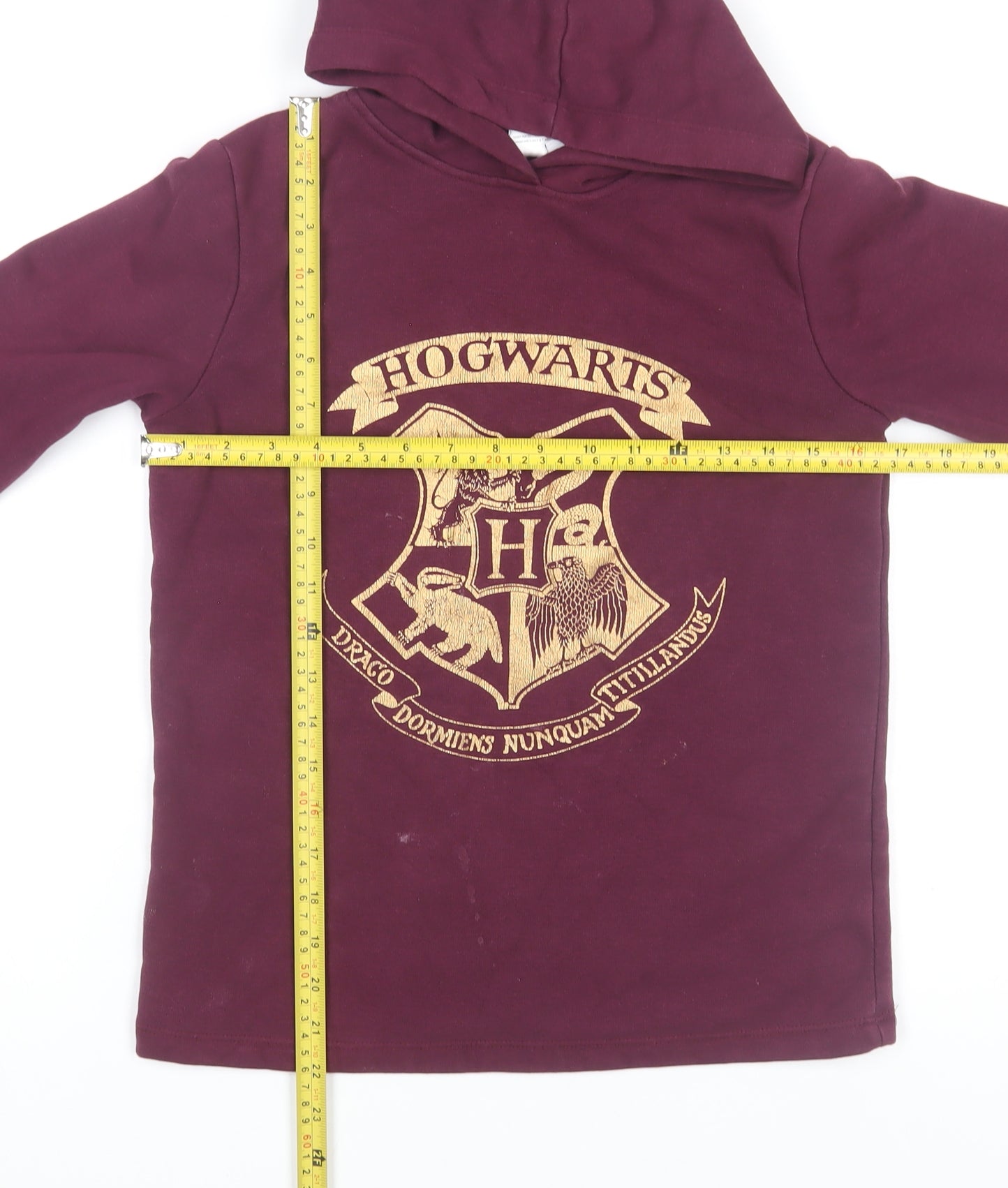 Harry Potter Boys Burgundy Hoodie 11-12 Years Hogwarts Crest Pullover