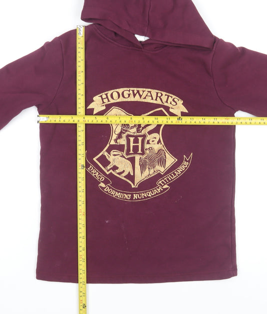 Harry Potter Boys Burgundy Hoodie 11-12 Years Hogwarts Crest Pullover