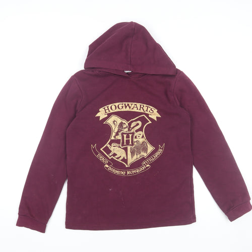 Harry Potter Boys Burgundy Hoodie 11-12 Years Hogwarts Crest Pullover