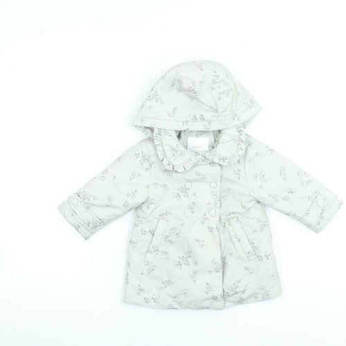 Next Unisex Baby Ivory Butterfly Hooded Puffer Coat 6-9 Months