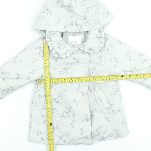 Next Unisex Baby Ivory Butterfly Hooded Puffer Coat 6-9 Months