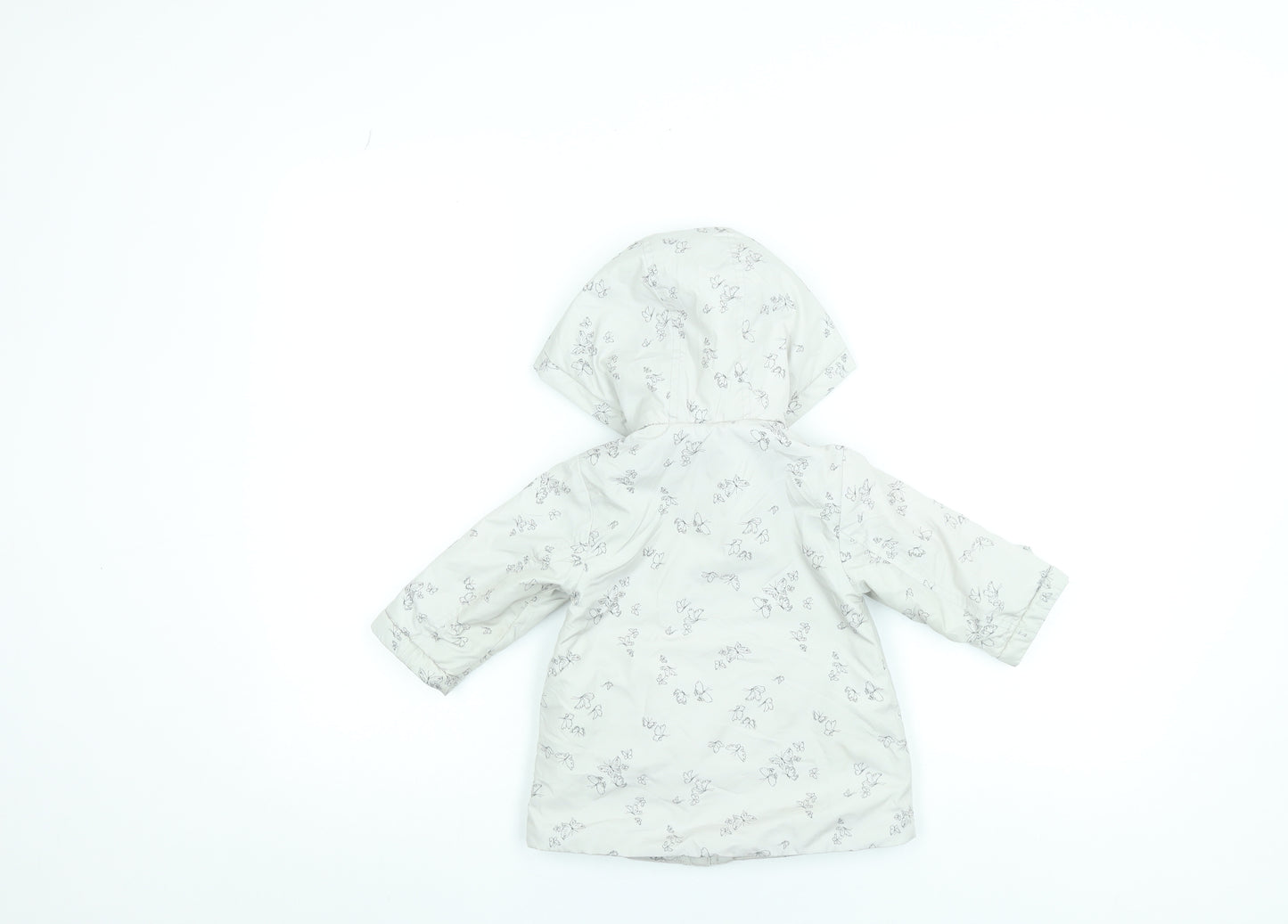 Next Unisex Baby Ivory Butterfly Hooded Puffer Coat 6-9 Months