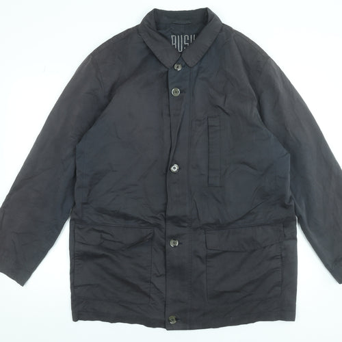 Bush Men's Black 42 Basic Cotton Blend Button Jacket