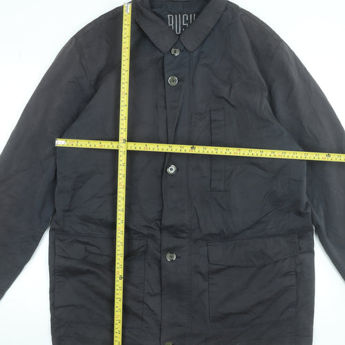 Bush Men's Black 42 Basic Cotton Blend Button Jacket