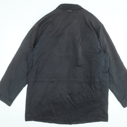 Bush Men's Black 42 Basic Cotton Blend Button Jacket
