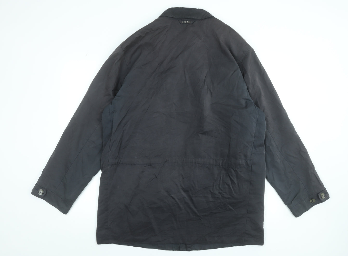 Bush Men's Black 42 Basic Cotton Blend Button Jacket