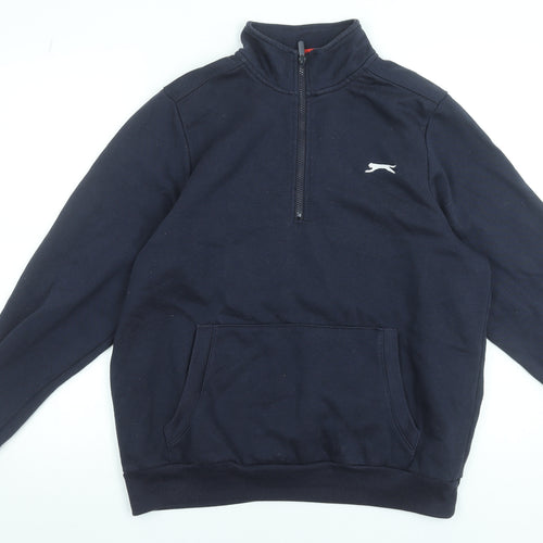 Slazenger Men’s Blue 1/2 Zip Fleece Sweatshirt M Regular Fit