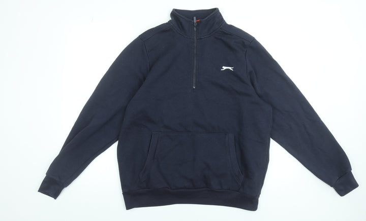 Slazenger Men’s Blue 1/2 Zip Fleece Sweatshirt M Regular Fit