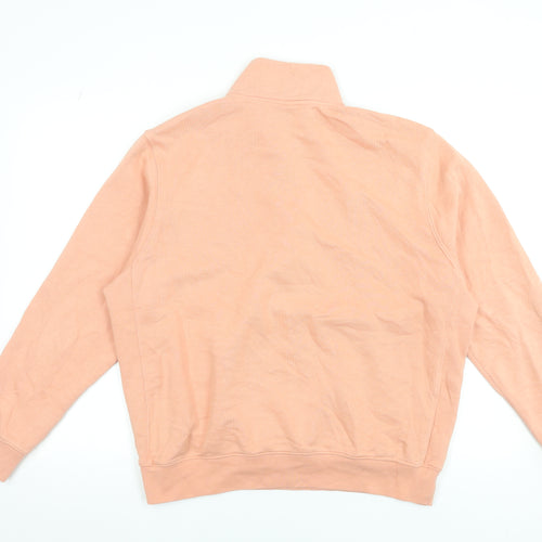 Nike Womens Peach 1/2 Zip Pullover Sweatshirt Medium Cotton Blend