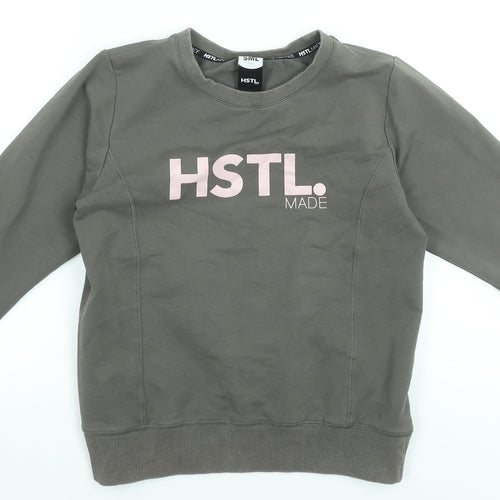 HSTL Made Women's Khaki Crew Neck Pullover Sweatshirt Size S