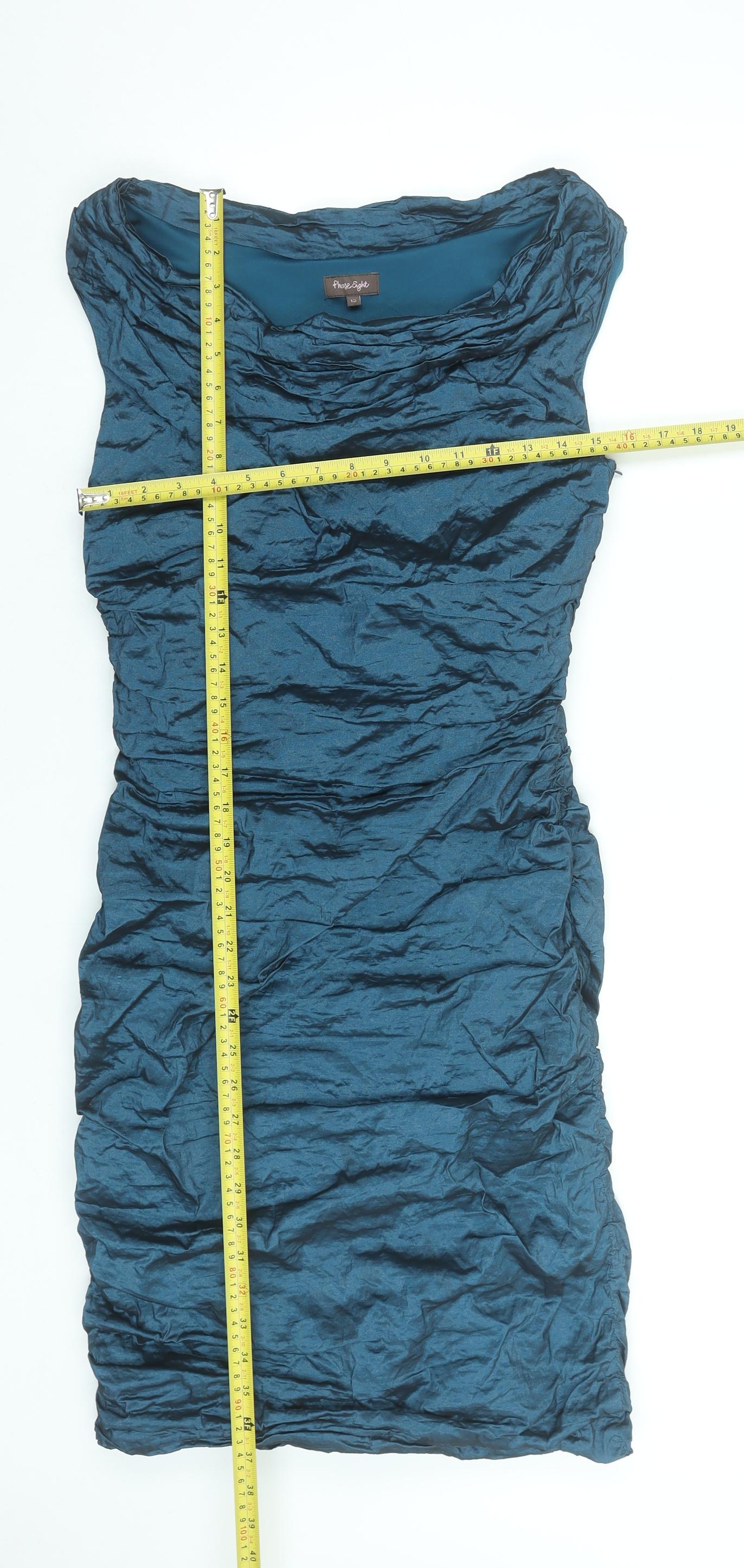 Phase Eight Women's Blue Size 12 Sleeveless Bodycon Dress