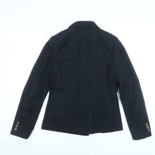 Marks and Spencer Women's Navy Blue Blazer Size 6 Wool Mix Smart Jacket