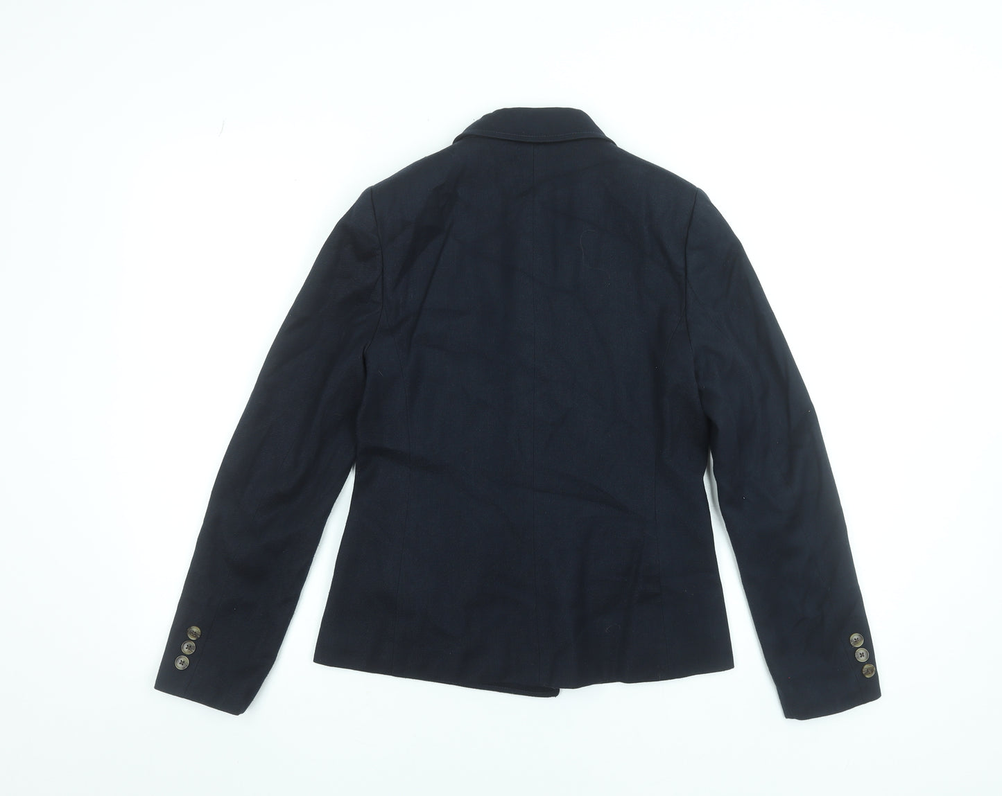 Marks and Spencer Women's Navy Blue Blazer Size 6 Wool Mix Smart Jacket