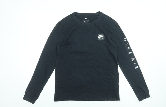 Nike Air Men's Black Long Sleeve Athletic Cotton T-Shirt Size M