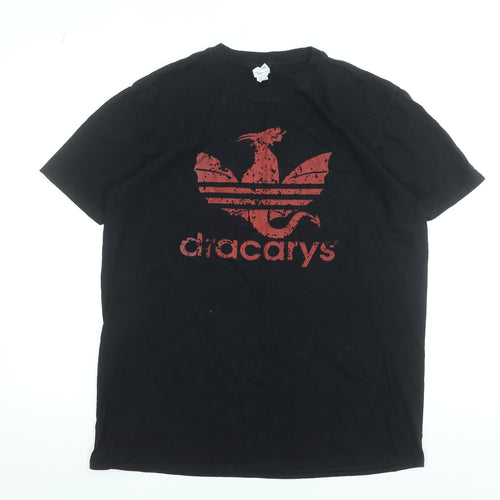 Gildan Men's Black Game of Thrones Dracarys Graphic Cotton T-Shirt Size L