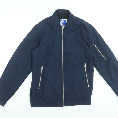 Jack & Jones Boys Blue Bomber Jacket Size 152 Full Zip Polyester