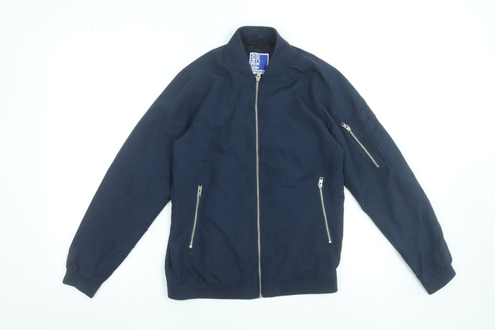 Jack & Jones Boys Blue Bomber Jacket Size 152 Full Zip Polyester