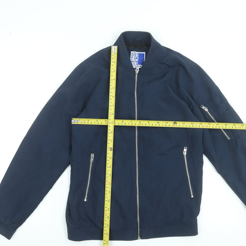Jack & Jones Boys Blue Bomber Jacket Size 152 Full Zip Polyester
