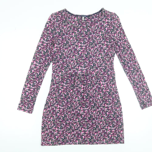 Joules Women’s Multicoloured Floral Shift Dress Size 6 Long Sleeve