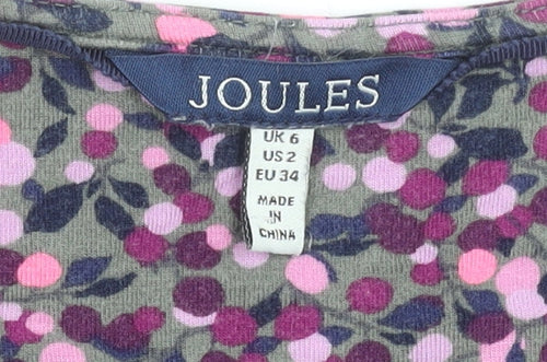 Joules Women’s Multicoloured Floral Shift Dress Size 6 Long Sleeve
