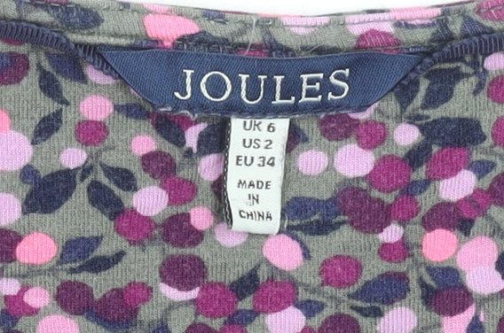 Joules Women’s Multicoloured Floral Shift Dress Size 6 Long Sleeve