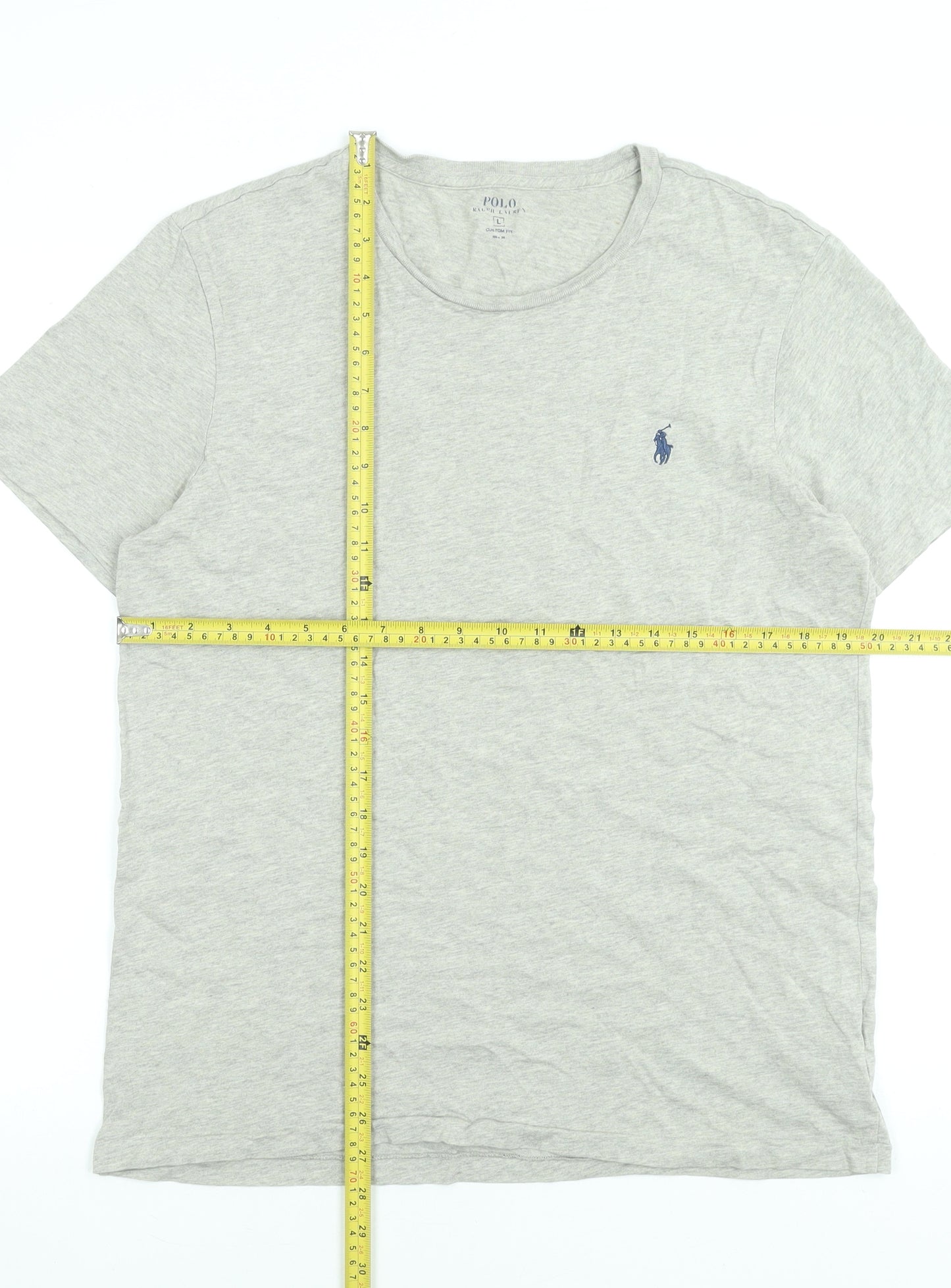 Polo Ralph Lauren Men's Grey Crew Neck Custom Fit T-Shirt Size L