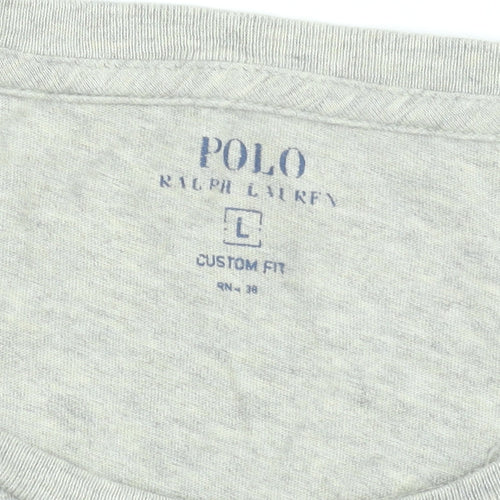 Polo Ralph Lauren Men's Grey Crew Neck Custom Fit T-Shirt Size L