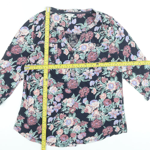 FatFace Women's Blue Floral Cotton Tunic Blouse Size 10