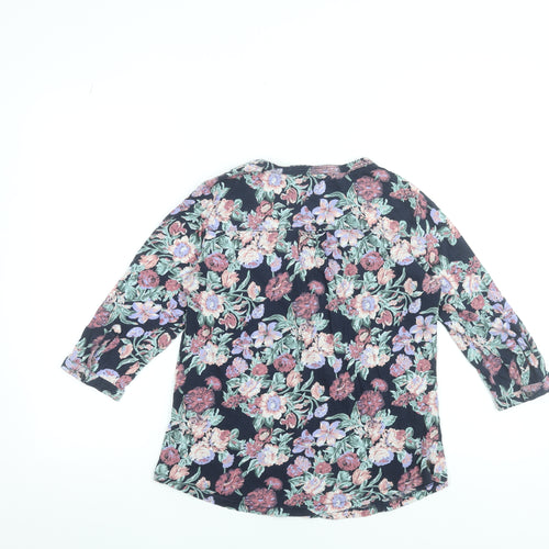 FatFace Women's Blue Floral Cotton Tunic Blouse Size 10