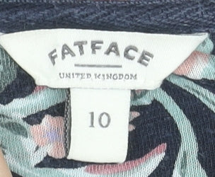 FatFace Women's Blue Floral Cotton Tunic Blouse Size 10