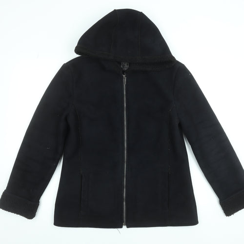 J. Percy Sport Womens Black Hooded Fleece Jacket Size M