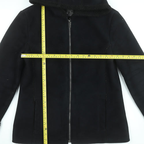 J. Percy Sport Womens Black Hooded Fleece Jacket Size M
