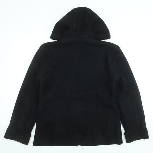 J. Percy Sport Womens Black Hooded Fleece Jacket Size M