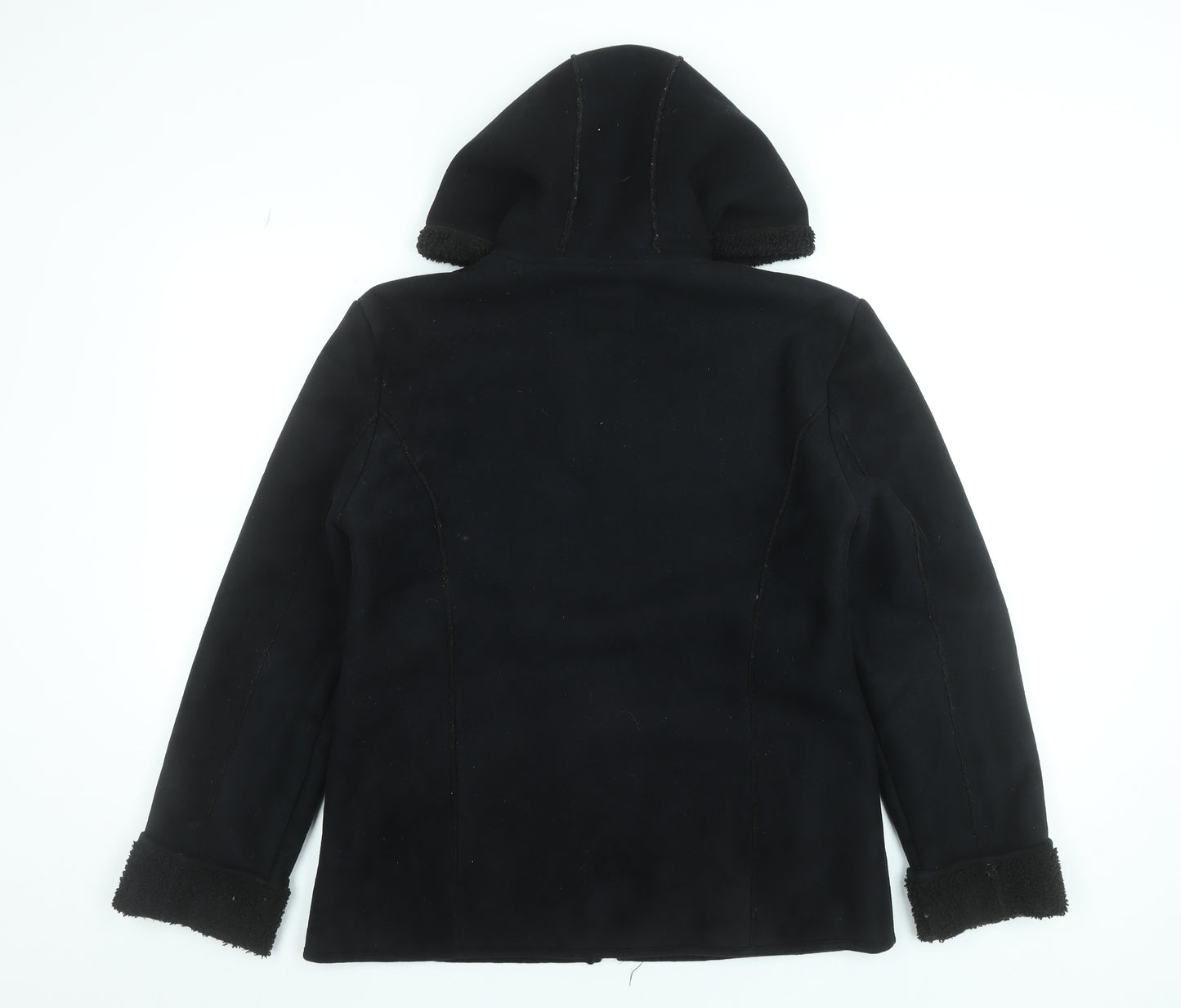 J. Percy Sport Womens Black Hooded Fleece Jacket Size M