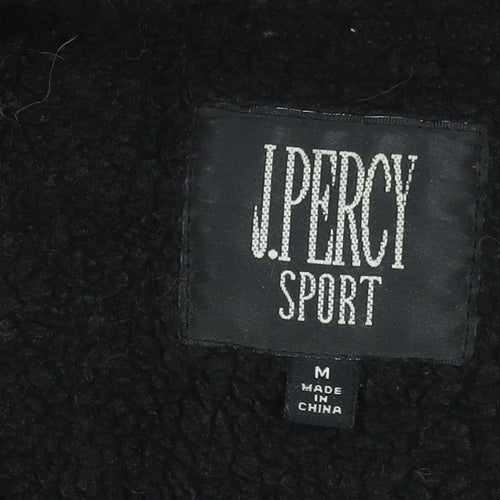 J. Percy Sport Womens Black Hooded Fleece Jacket Size M