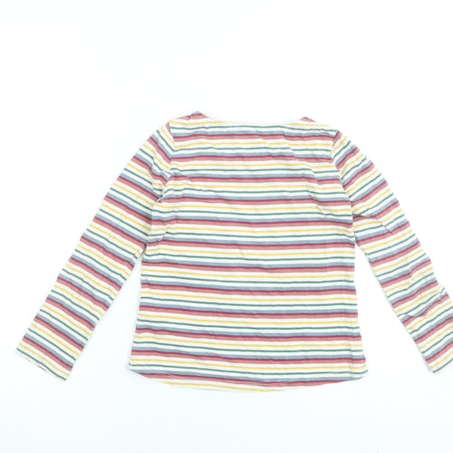 FatFace Girls Multicoloured Striped Long Sleeve Cotton T-Shirt 7-8 Years