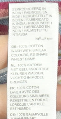 FatFace Girls Multicoloured Striped Long Sleeve Cotton T-Shirt 7-8 Years