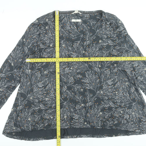 White Stuff Women's Grey Floral Viscose Tunic Blouse UK 12