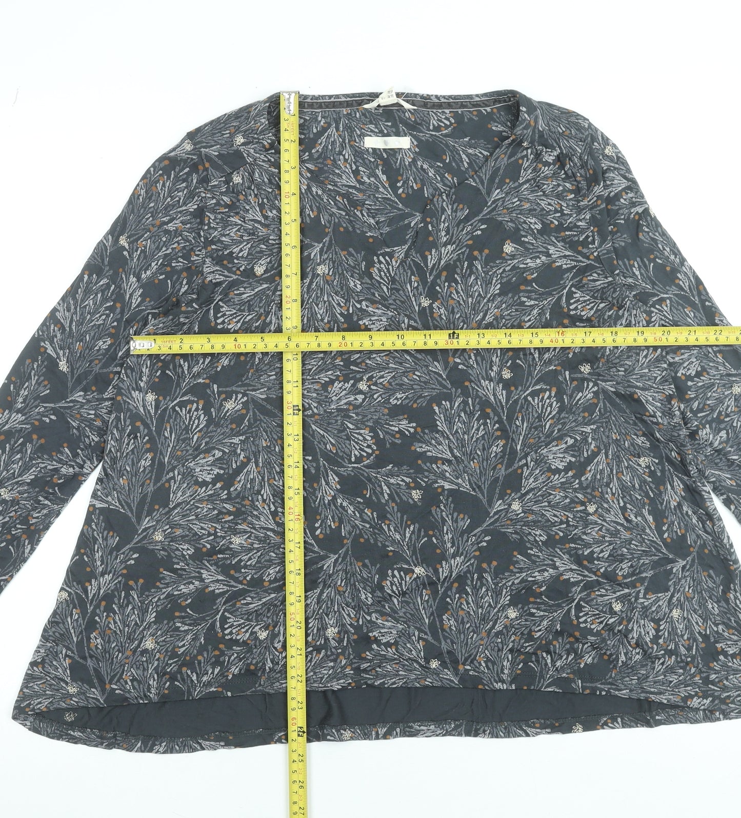 White Stuff Women's Grey Floral Viscose Tunic Blouse UK 12