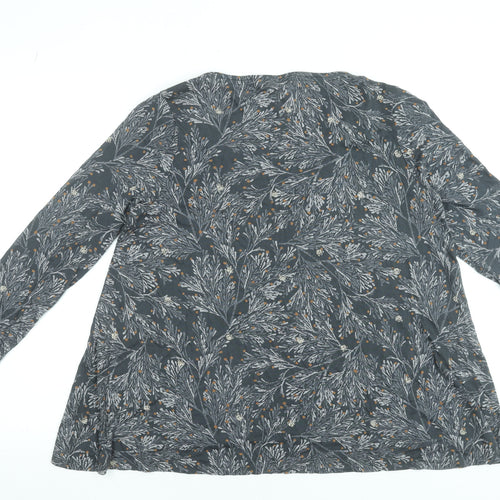 White Stuff Women's Grey Floral Viscose Tunic Blouse UK 12