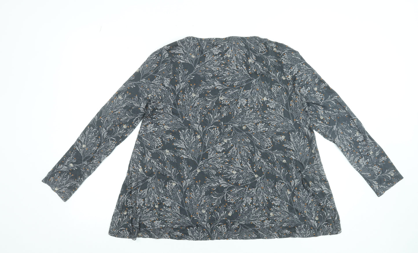 White Stuff Women's Grey Floral Viscose Tunic Blouse UK 12