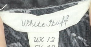 White Stuff Women's Grey Floral Viscose Tunic Blouse UK 12