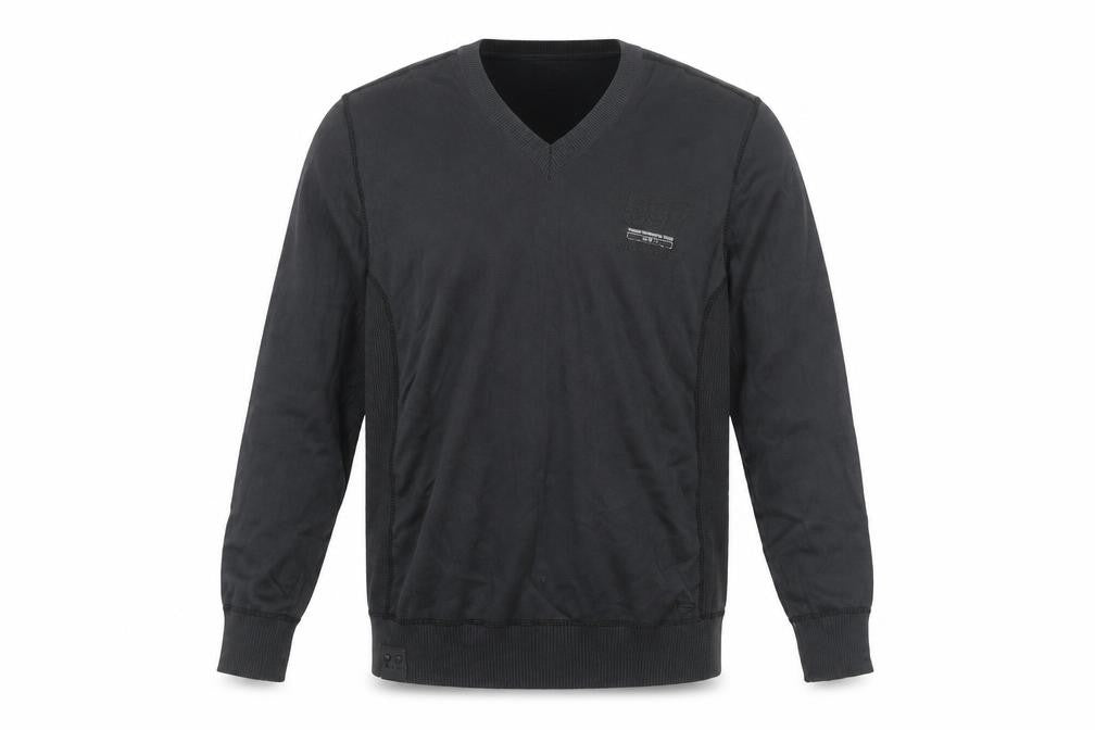 Front view of Next Men's Black XL V-Neck Cotton jumper Classic Knit