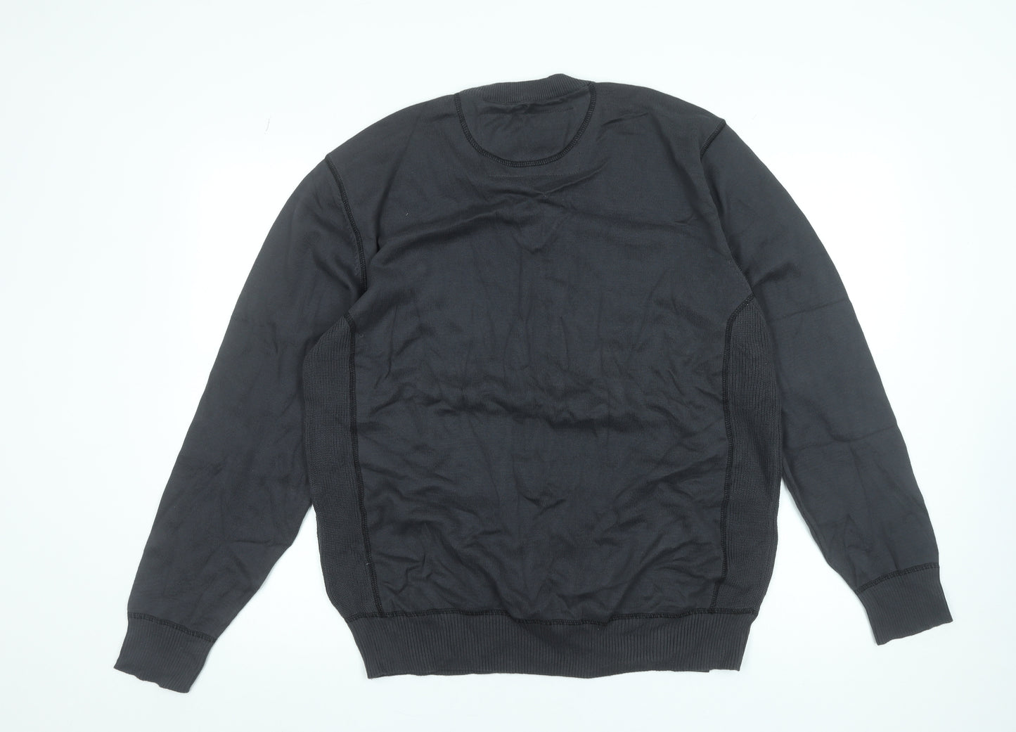 Next Men's Black XL V-Neck Cotton Pullover Jumper Classic Knit