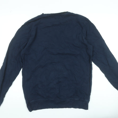 Next Men's Blue Crew Neck Graphic Print Pullover Sweatshirt Size M