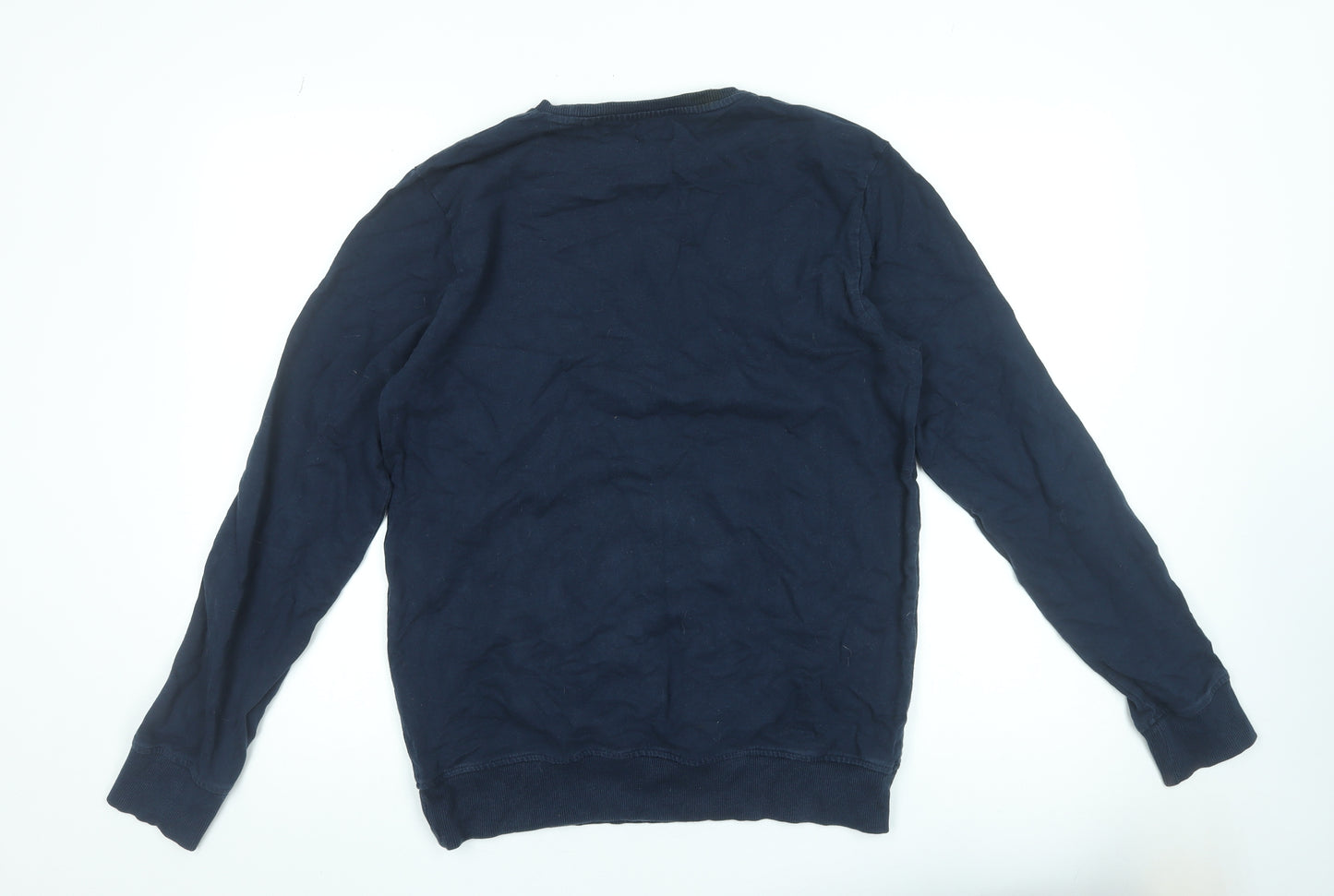 Next Men's Blue Crew Neck Graphic Print Pullover Sweatshirt Size M