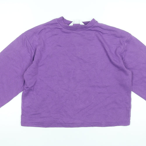 H&M Girls Purple Crew Neck Long Sleeve Pullover Sweatshirt 12-14 Years