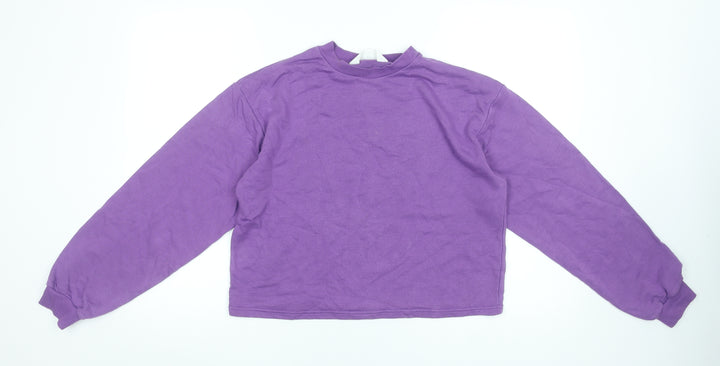 H&M Girls Purple Crew Neck Long Sleeve Pullover Sweatshirt 12-14 Years