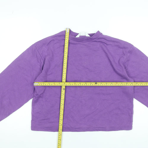 H&M Girls Purple Crew Neck Long Sleeve Pullover Sweatshirt 12-14 Years