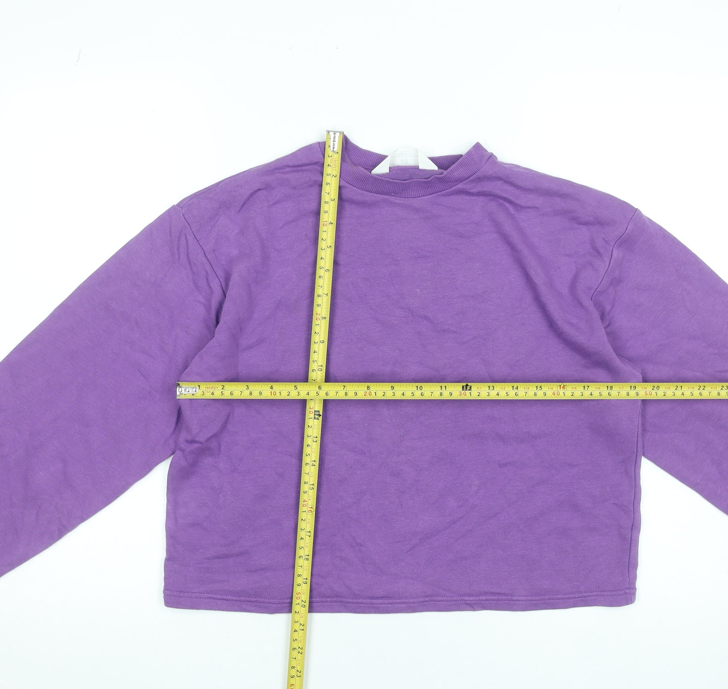 H&M Girls Purple Crew Neck Long Sleeve Pullover Sweatshirt 12-14 Years